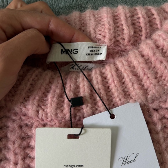 NWT MANGO WOOL Pink cropped sweater - Picture 4 of 8